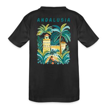 Villa du palmier andalou aquarelle - T-shirt bio Premium Enfant - noir - Dos