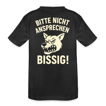 Bitte Nicht Ansprechen - Kinder Premium Bio T-Shirt - Schwarz - Hinten