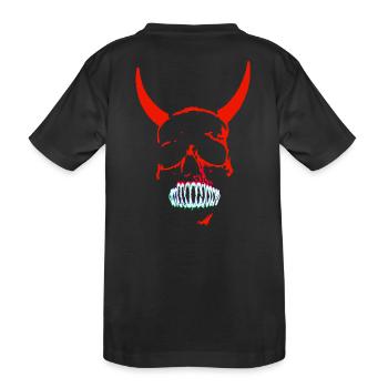 Néon du Crâne Démoniaque Rouge - T-shirt bio Premium Enfant - noir - Dos