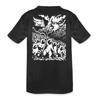 Waschbär Protest Vintage Street Art Design - Kinder Premium Bio T-Shirt - Schwarz - Hinten