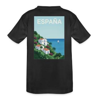 Spanische Küstenidylle - Kinder Premium Bio T-Shirt - Schwarz - Hinten