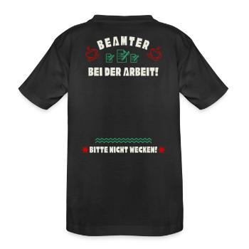Schlafender Beamter - Kinder Premium Bio T-Shirt - Schwarz - Hinten