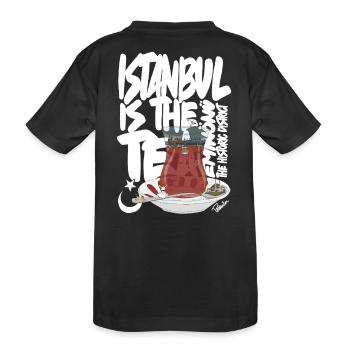 Türkische TeetasseAnimierte Vintage-Szene - Kinder Premium Bio T-Shirt - Schwarz - Hinten