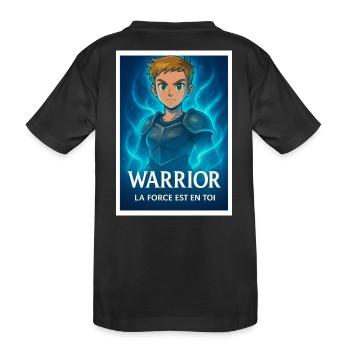 Blue Aura Warrior - Kids' Premium Organic T-Shirt - black - Back