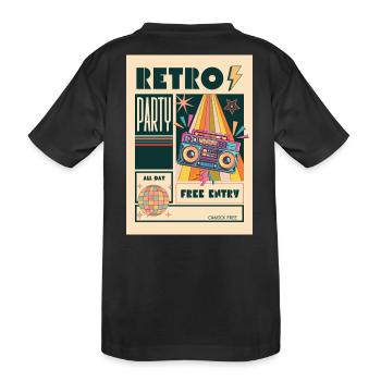 Retro Party Boombox Neon - Kids' Premium Organic T-Shirt - black - Back