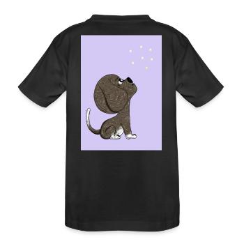 Hund und Sternenhimmel - Kinder Premium Bio T-Shirt - Schwarz - Hinten