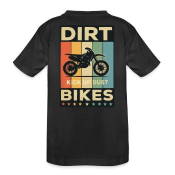 Kick Up Dust – Vintage Dirt Bike Vibes - Kinder Premium Bio T-Shirt - Schwarz - Hinten