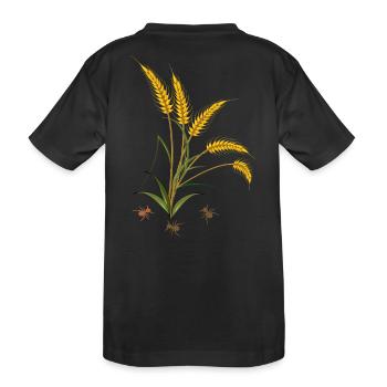 Kornähren mit Ameisen - Kinder Premium Bio T-Shirt - Schwarz - Hinten