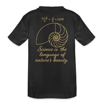 Shell of Fibonacci - Kids' Premium Organic T-Shirt - black - Back