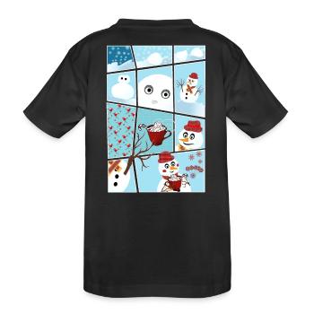 Weihnachten und die Geschichte vom Schneemann - Kinder Premium Bio T-Shirt - Schwarz - Hinten