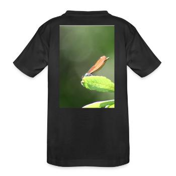 Damselfly Calopteryx Female Portrait - Kids' Premium Organic T-Shirt - black - Back