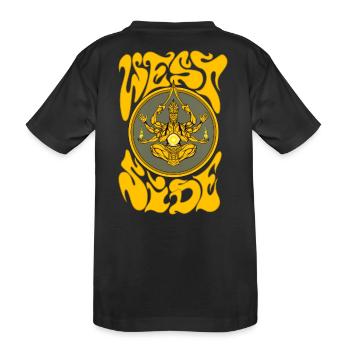 West side - Kids' Premium Organic T-Shirt - black - Back