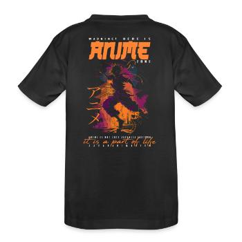 Anime Mann - Kinder Premium Bio T-Shirt - Schwarz - Hinten