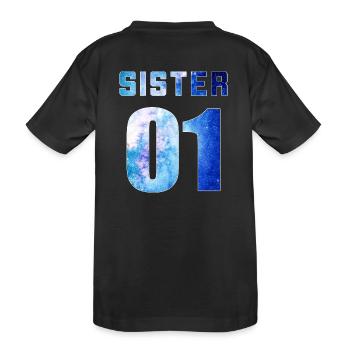 sister 01 sister 02 sister 03 Galaxy style - Kinder Premium Bio T-Shirt - Schwarz - Hinten