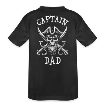 Pirate Skull Sabres, Captain Dad - Kids' Premium Organic T-Shirt - black - Back