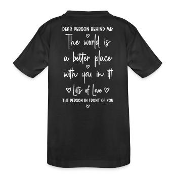 Chère personne derrière moi - T-shirt bio Premium Enfant - noir - Dos