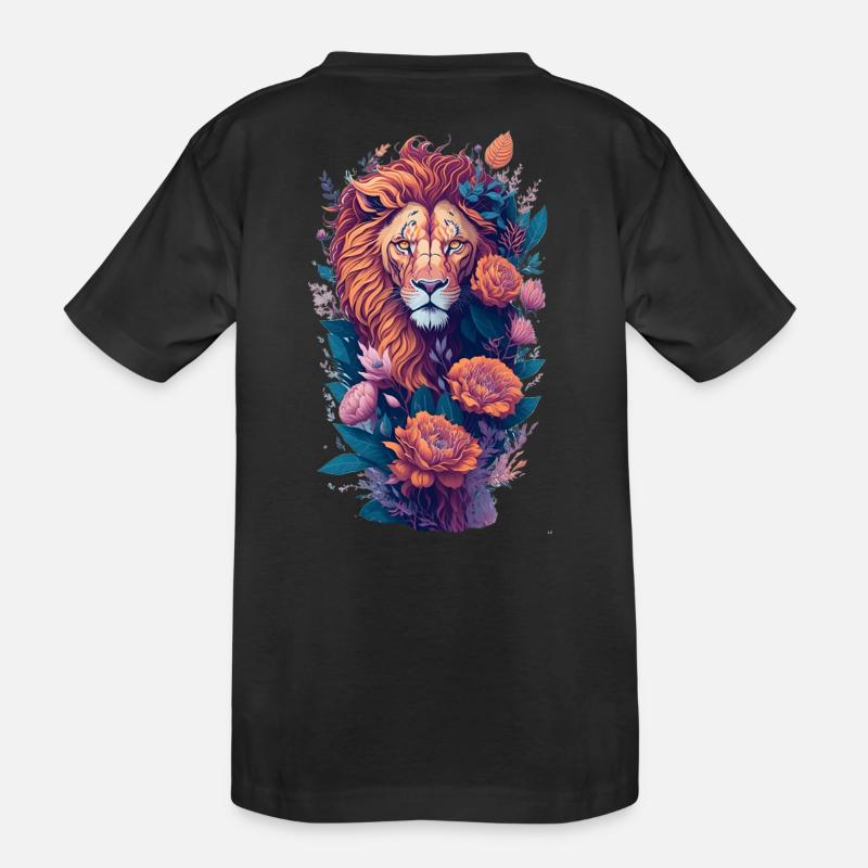 Löwe - Kinder Premium Bio T-Shirt - Schwarz