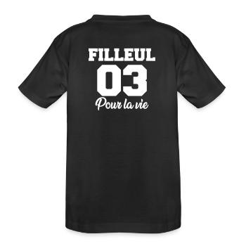 filleul 03 pour la vie - Kids' Premium Organic T-Shirt - black - Back