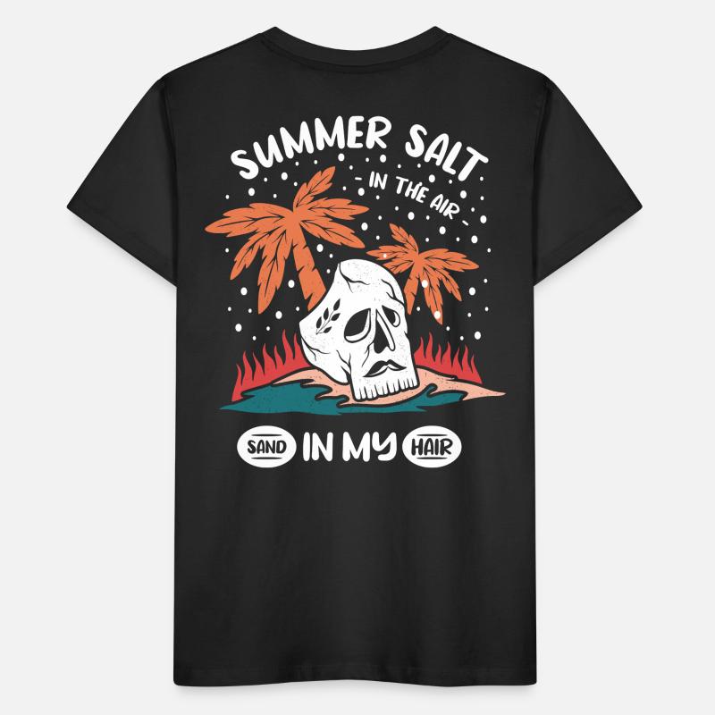 Summery skull design with palm trees Kids' Premium Organic T-Shirt