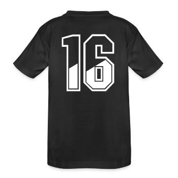 16 ans Maillot numéro 16 T-shirt numéro 16 - T-shirt bio Premium Enfant - noir - Dos