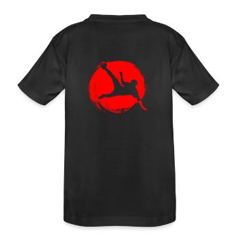 Fußballschere Mann Rot - Kinder Premium Bio T-Shirt - Schwarz - Hinten