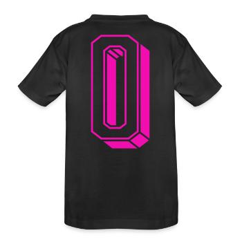 Zahl Null - Nummer 0 pink Mädchen Trikotnummer - Kinder Premium Bio T-Shirt - Schwarz - Hinten