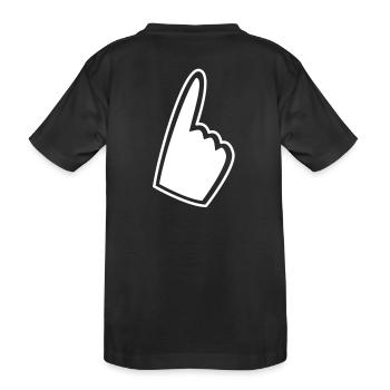 übergroßen Baseball einfache Hand nach oben - Kinder Premium Bio T-Shirt - Schwarz - Hinten
