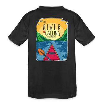 Kajak - Kinder Premium Bio T-Shirt - Schwarz - Hinten
