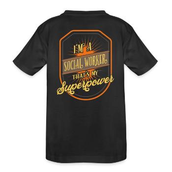 Social worker - Kids' Premium Organic T-Shirt - black - Back