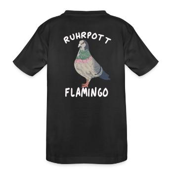 Ruhrpott Flamingo pigeon mining - Kids' Premium Organic T-Shirt - black - Back