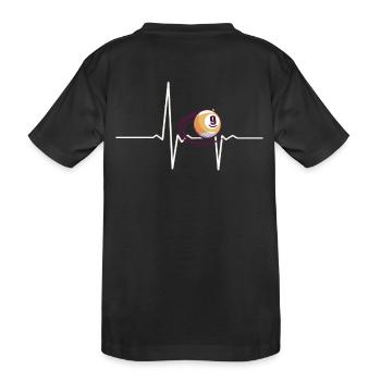 Billard Billardkugel Herzschlag - Kinder Premium Bio T-Shirt - Schwarz - Hinten