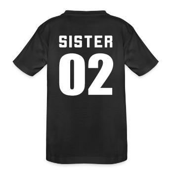 Sister 01 Sister 02 Sister 03 BFF Freundschafts - Kinder Premium Bio T-Shirt - Schwarz - Hinten