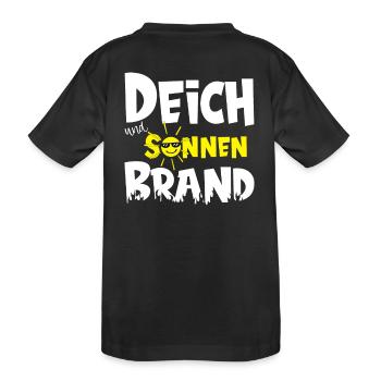 Deich und Sonnenbrand für Camping Urlaub - Kinder Premium Bio T-Shirt - Schwarz - Hinten