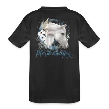 Pferdemädchen Pferde Geschenk - Kinder Premium Bio T-Shirt - Schwarz - Hinten