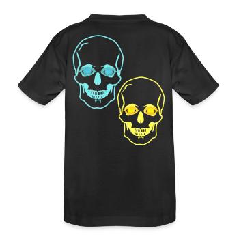 Schädel Totenköpfe Horror Fantasy Halloween Tod - Kinder Premium Bio T-Shirt - Schwarz - Hinten