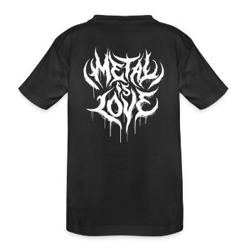 Le métal, c’est l’amour – Conception de lettrage en métal lourd - T-shirt bio Premium Enfant - noir - Dos