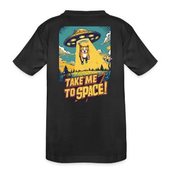 Cat UFO All-Adventure - Kids' Premium Organic T-Shirt - black - Back