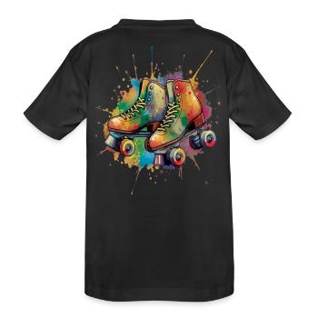 Roller Skates - Retro Urban Sports Illustration - Kids' Premium Organic T-Shirt - black - Back