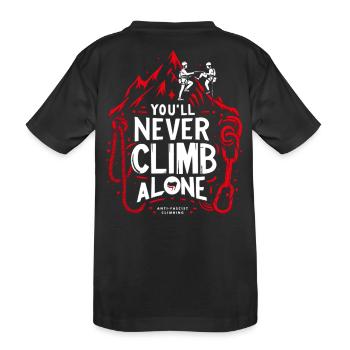 Tu ne grimperas jamais seul - T-shirt bio Premium Enfant - noir - Dos