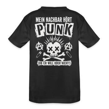 Mein Nachbar Hört Punk Lustiges Punk Shirt - Kinder Premium Bio T-Shirt - Schwarz - Hinten