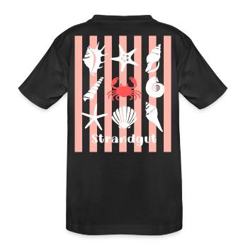 Strandgut Muscheln Seesterne und Krebs - Kinder Premium Bio T-Shirt - Schwarz - Hinten