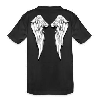 Angel Wings Wings Angel Christmas Back - Kids' Premium Organic T-Shirt - black - Back