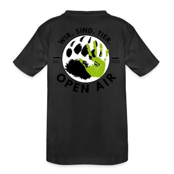 OPEN AIR LOGO - Kinder Premium Bio T-Shirt - Schwarz - Hinten