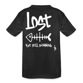LOST – Mais je nage encore | Conception en arête de poisson - T-shirt bio Premium Enfant - noir - Dos