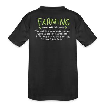 AGRICULTURE: Définition de l'agriculture - T-shirt bio Premium Enfant - noir - Dos