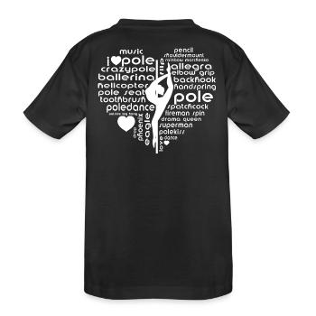 Conception de la silhouette de mots en forme de cœur pour danse au poteau - T-shirt bio Premium Enfant - noir - Dos
