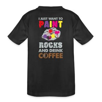 Steine bemalen Kunst Farben Geschenk - Kinder Premium Bio T-Shirt - Schwarz - Hinten