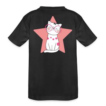 cat, cute cat, domestic cat - Kids' Premium Organic T-Shirt - black - Back