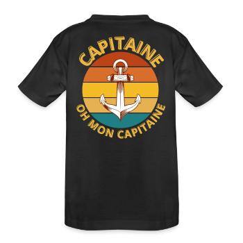 capitaine, oh mon capitaine poésie - T-shirt bio Premium Enfant - noir - Dos