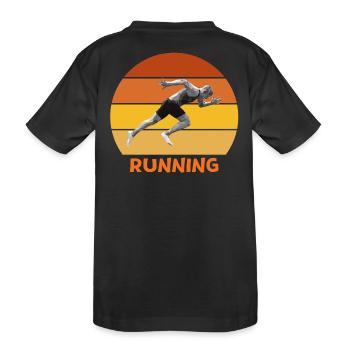 Leichtathletik, Sprint, Laufen - Kinder Premium Bio T-Shirt - Schwarz - Hinten